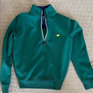 Masters Green Quarter-Zip Pullover with Embroidered Logo